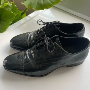 Jimmy Choo Glossy Navy Oxfords